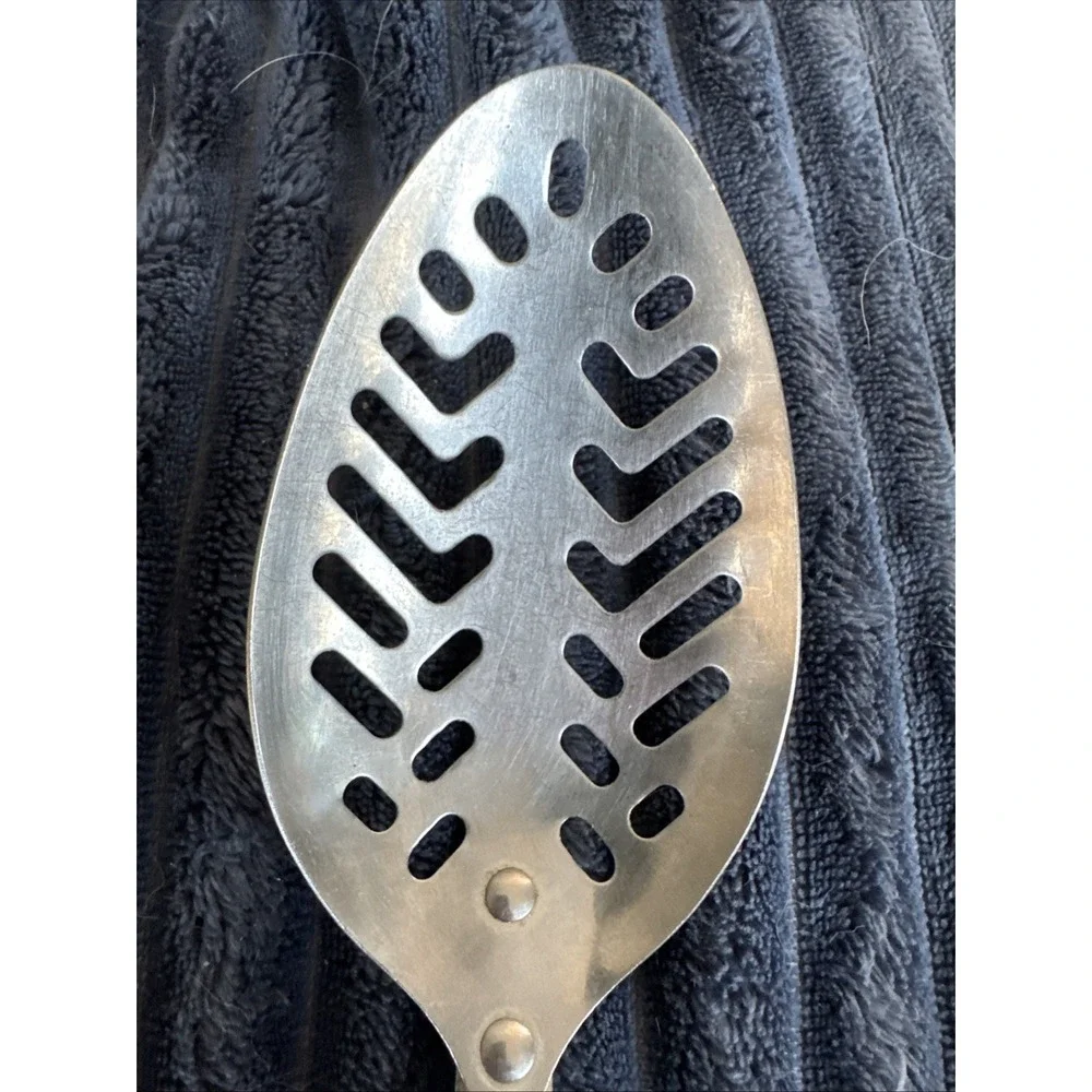 Flint Arrowhead Slotted Spoon Serving Logo USA Stainless Vanadium 11.5